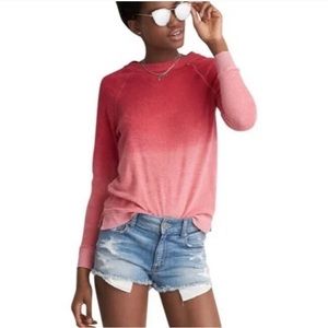 Pink ombré terrycloth crewneck American eagle size xs